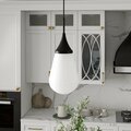 Hudson & Canal 8.63 in. Ambrose Pendant with Glass Shade Blackened Bronze & Milk White PD1535